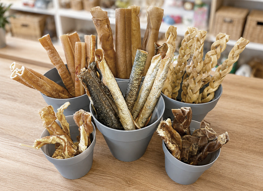 Tough natural dog chews and long-lasting treats for strong chewers