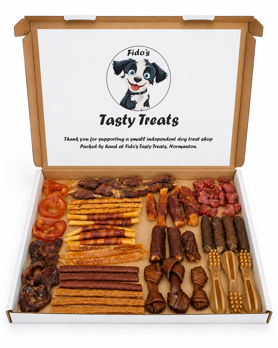 Puppy Starter Letterbox Pack with puppy-friendly treats and chews from Fido’s Tasty Treats